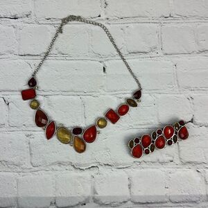 Premier Designs Jewelry Poppy 16" + 4" Necklace and Matching Stretch Bracelet